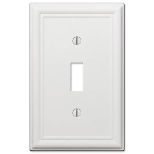 Amerelle Amerelle Chelsea White 1 gang Stamped Steel Toggle Wall Plate 1 pk 149TW - main
